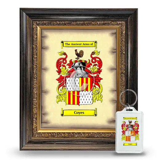 Coyes Framed Coat of Arms and Keychain - Heirloom