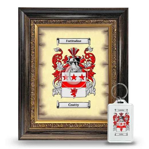 Cratty Framed Coat of Arms and Keychain - Heirloom