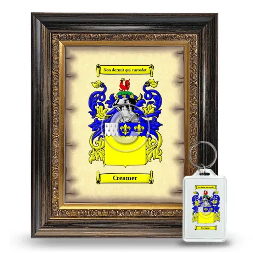 Creamer Framed Coat of Arms and Keychain - Heirloom