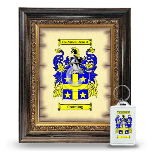 Cronning Framed Coat of Arms and Keychain - Heirloom