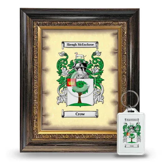Crow Framed Coat of Arms and Keychain - Heirloom