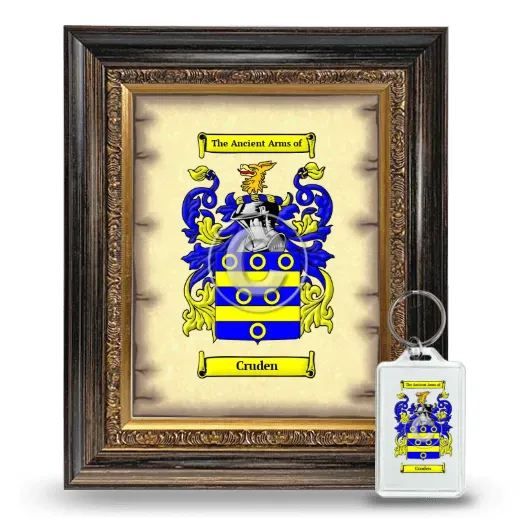 Cruden Framed Coat of Arms and Keychain - Heirloom