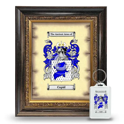 Cupid Framed Coat of Arms and Keychain - Heirloom