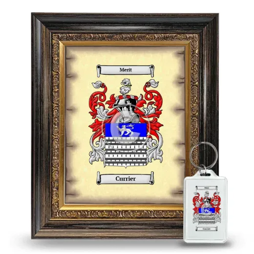 Currier Framed Coat of Arms and Keychain - Heirloom