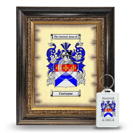 Curtayne Framed Coat of Arms and Keychain - Heirloom