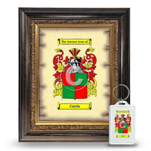 Curtis Framed Coat of Arms and Keychain - Heirloom
