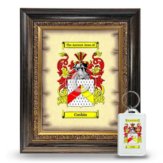 Cushin Framed Coat of Arms and Keychain - Heirloom