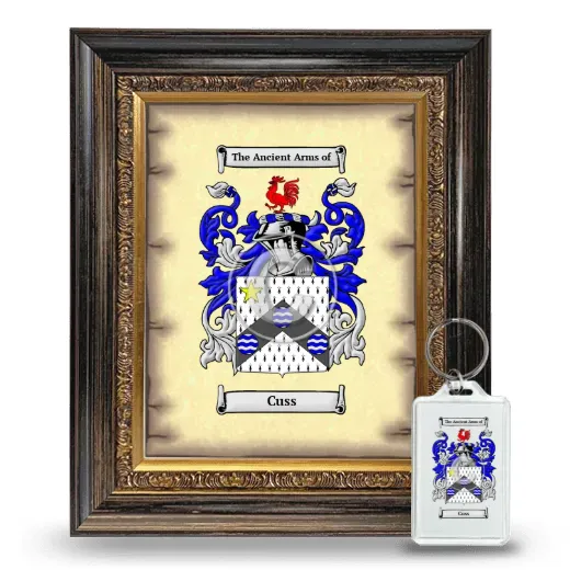 Cuss Framed Coat of Arms and Keychain - Heirloom