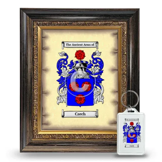 Czech Framed Coat of Arms and Keychain - Heirloom