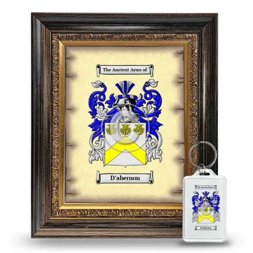 D'abernon Framed Coat of Arms and Keychain - Heirloom
