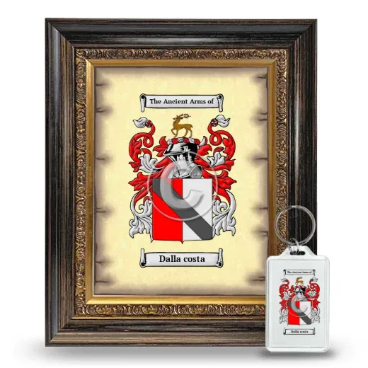 Dalla costa Framed Coat of Arms and Keychain - Heirloom