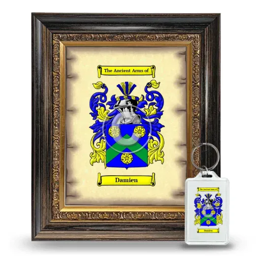 Damien Framed Coat of Arms and Keychain - Heirloom
