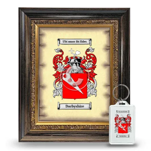 Darbyshire Framed Coat of Arms and Keychain - Heirloom