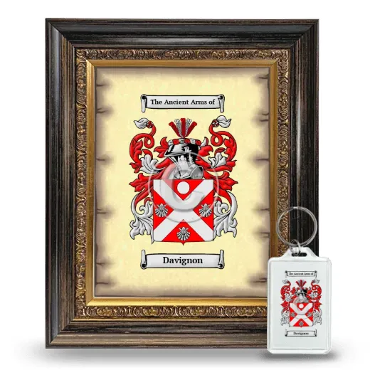 Davignon Framed Coat of Arms and Keychain - Heirloom