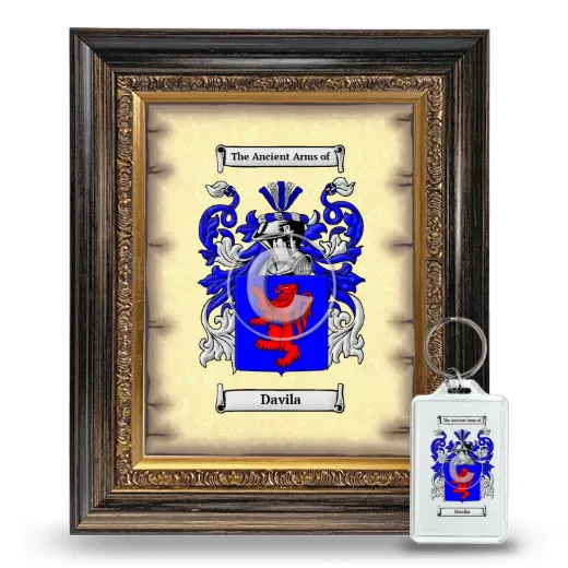 Davila Framed Coat of Arms and Keychain - Heirloom