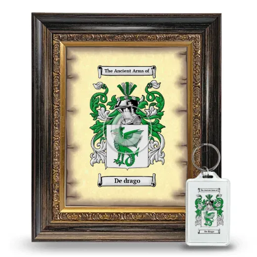 De drago Framed Coat of Arms and Keychain - Heirloom