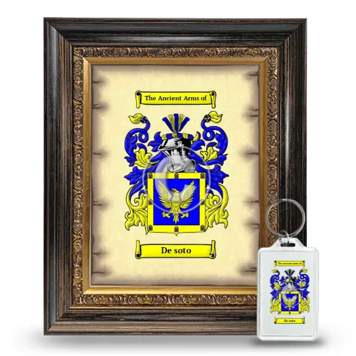 De soto Framed Coat of Arms and Keychain - Heirloom
