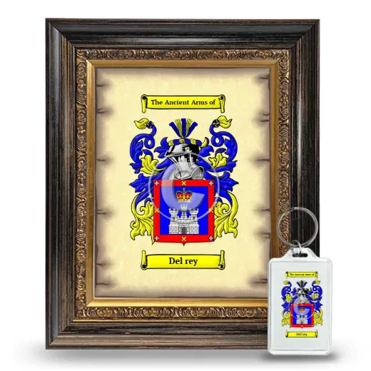 Del rey Framed Coat of Arms and Keychain - Heirloom