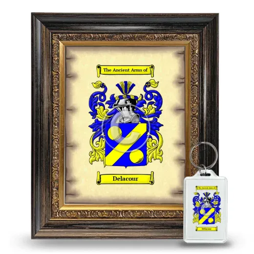 Delacour Framed Coat of Arms and Keychain - Heirloom