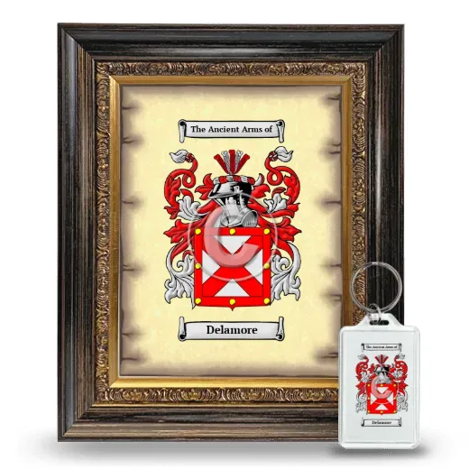 Delamore Framed Coat of Arms and Keychain - Heirloom