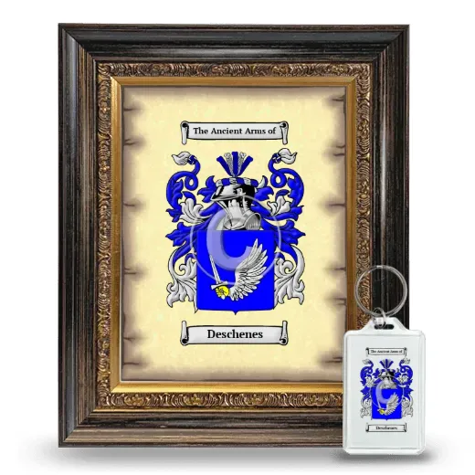 Deschenes Framed Coat of Arms and Keychain - Heirloom
