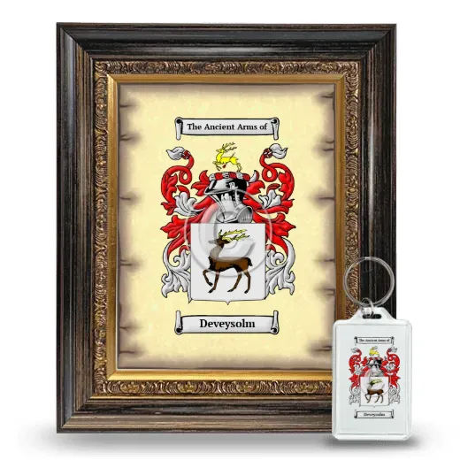 Deveysolm Framed Coat of Arms and Keychain - Heirloom
