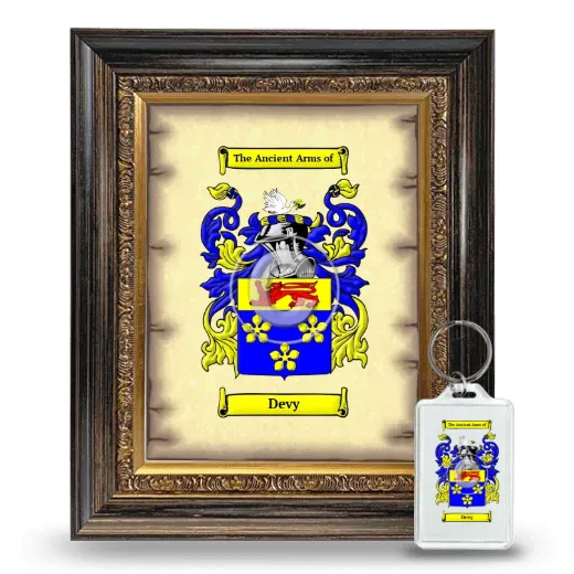 Devy Framed Coat of Arms and Keychain - Heirloom
