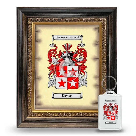Diessel Framed Coat of Arms and Keychain - Heirloom