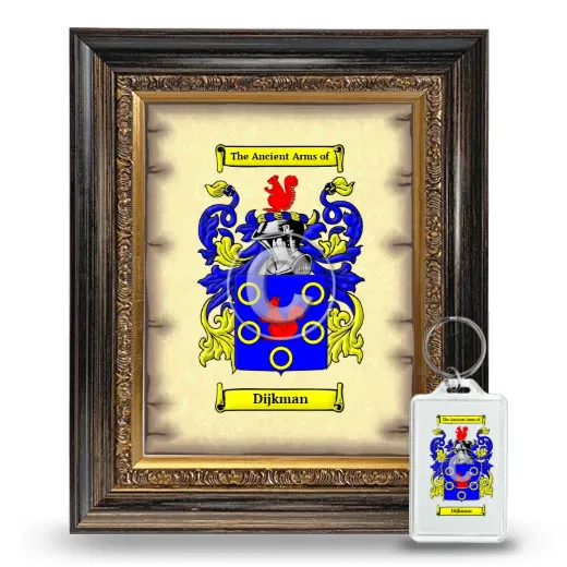 Dijkman Framed Coat of Arms and Keychain - Heirloom