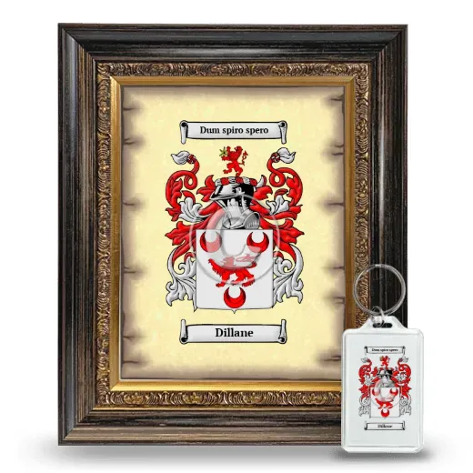 Dillane Framed Coat of Arms and Keychain - Heirloom