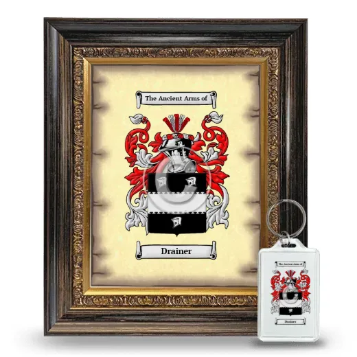 Drainer Framed Coat of Arms and Keychain - Heirloom
