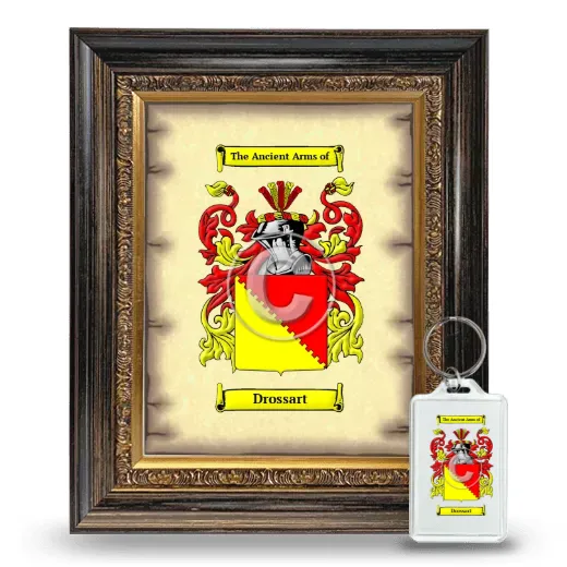 Drossart Framed Coat of Arms and Keychain - Heirloom