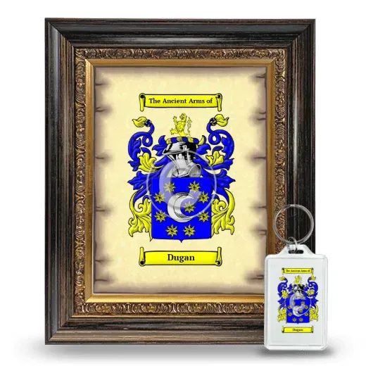 Dugan Framed Coat of Arms and Keychain - Heirloom