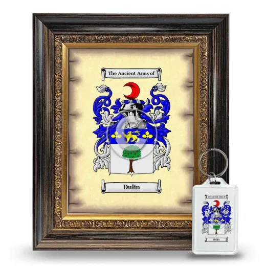 Dulin Framed Coat of Arms and Keychain - Heirloom