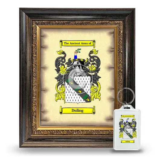Duling Framed Coat of Arms and Keychain - Heirloom