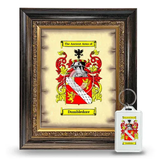 Dumbledore Framed Coat of Arms and Keychain - Heirloom