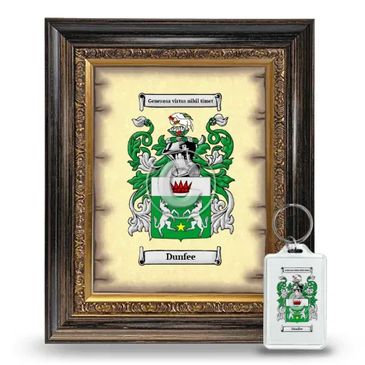 Dunfee Framed Coat of Arms and Keychain - Heirloom