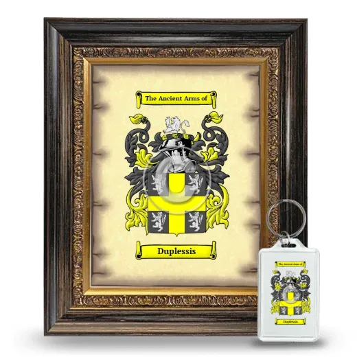 Duplessis Framed Coat of Arms and Keychain - Heirloom