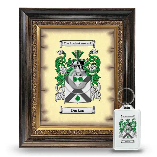Durkan Framed Coat of Arms and Keychain - Heirloom