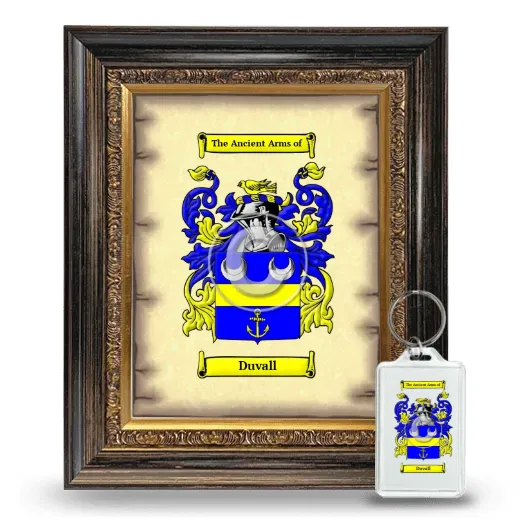 Duvall Framed Coat of Arms and Keychain - Heirloom