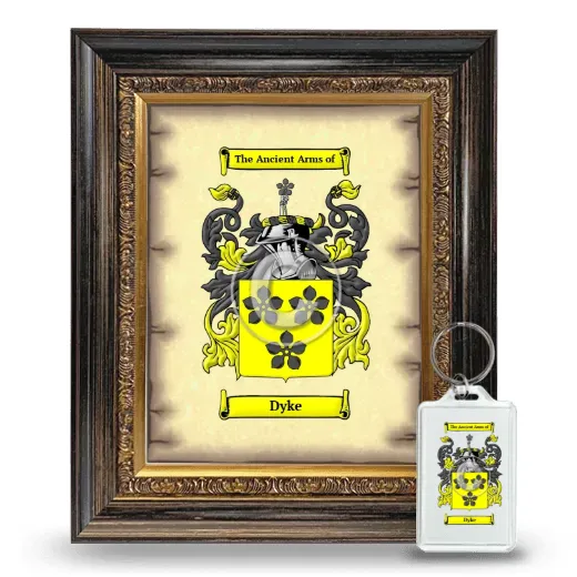 Dyke Framed Coat of Arms and Keychain - Heirloom