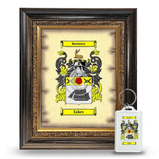 Eakes Framed Coat of Arms and Keychain - Heirloom