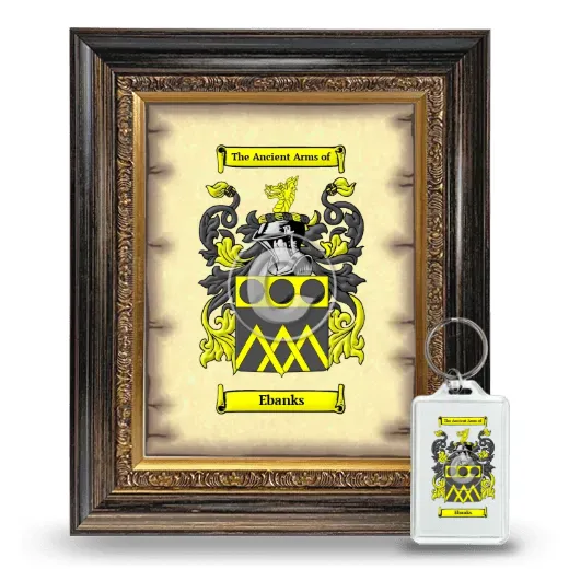 Ebanks Framed Coat of Arms and Keychain - Heirloom