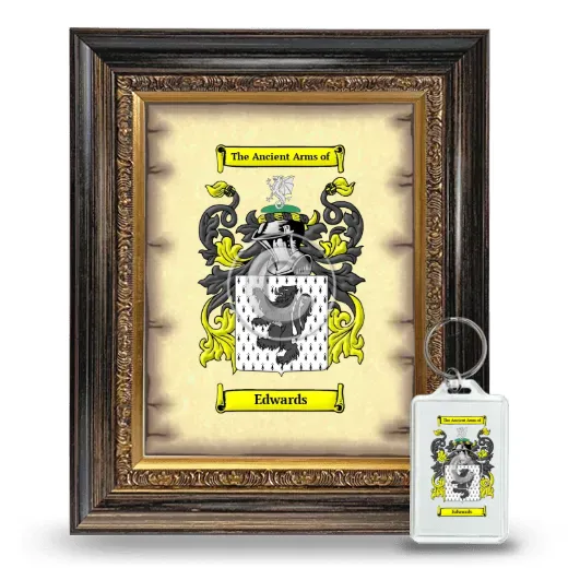Edwards Framed Coat of Arms and Keychain - Heirloom