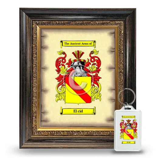 El cid Framed Coat of Arms and Keychain - Heirloom
