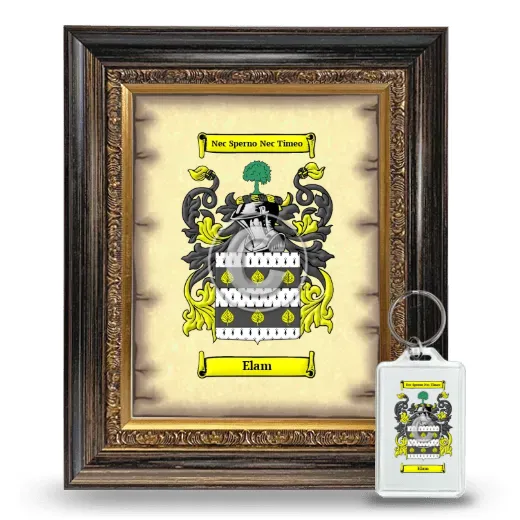 Elam Framed Coat of Arms and Keychain - Heirloom