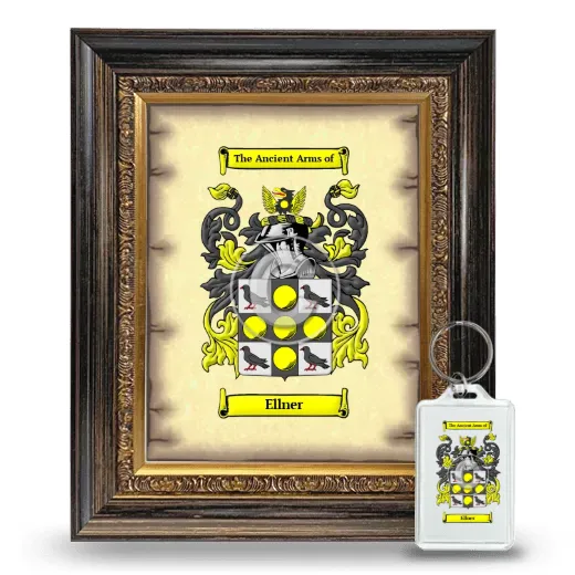 Ellner Framed Coat of Arms and Keychain - Heirloom