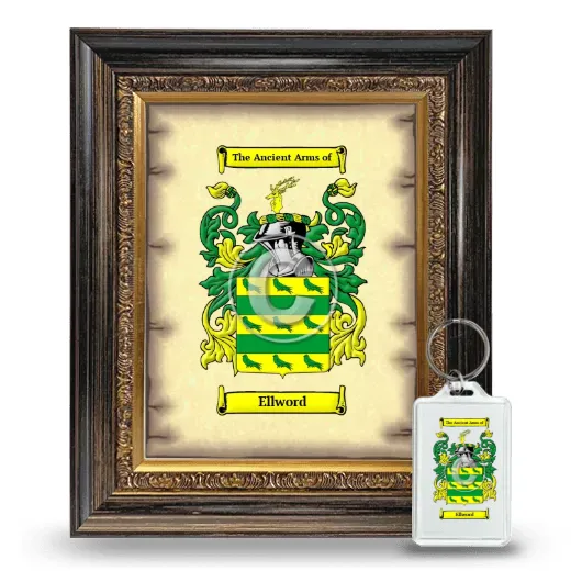 Ellword Framed Coat of Arms and Keychain - Heirloom