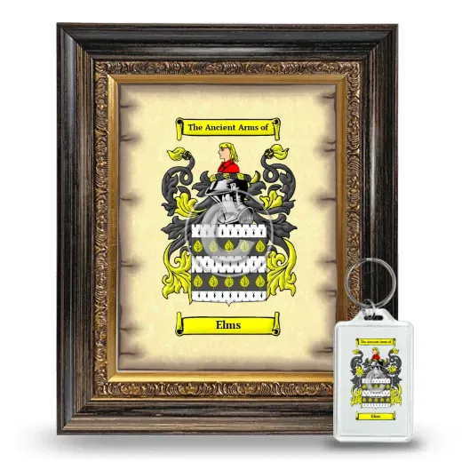 Elms Framed Coat of Arms and Keychain - Heirloom