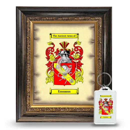 Erasmus Framed Coat of Arms and Keychain - Heirloom